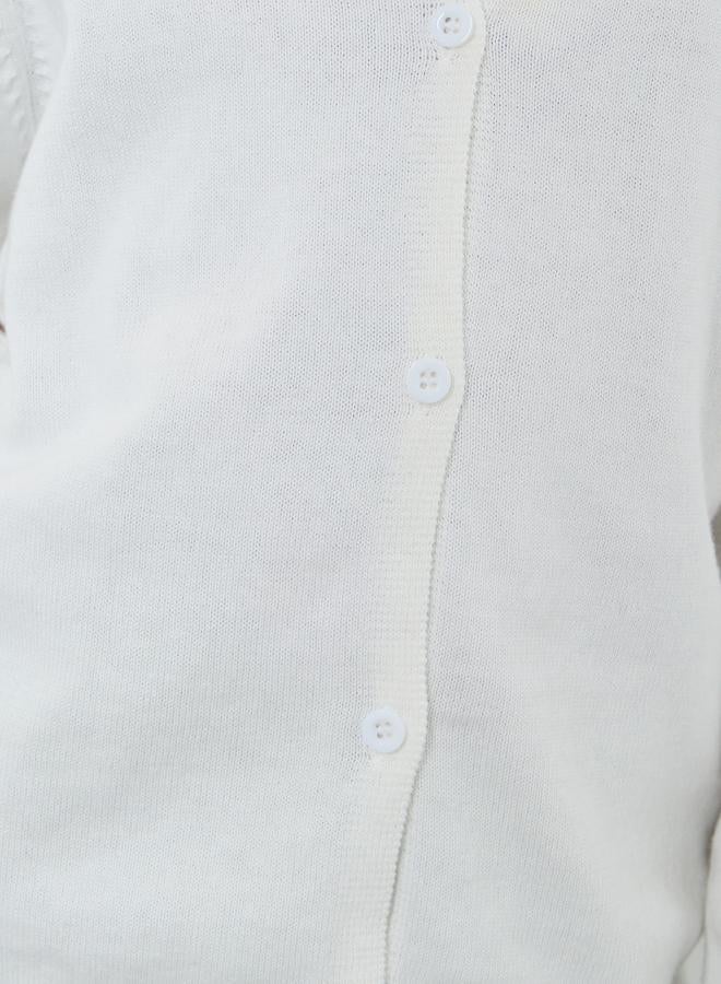 Styli Girls White Knit Cardigan - Image 4