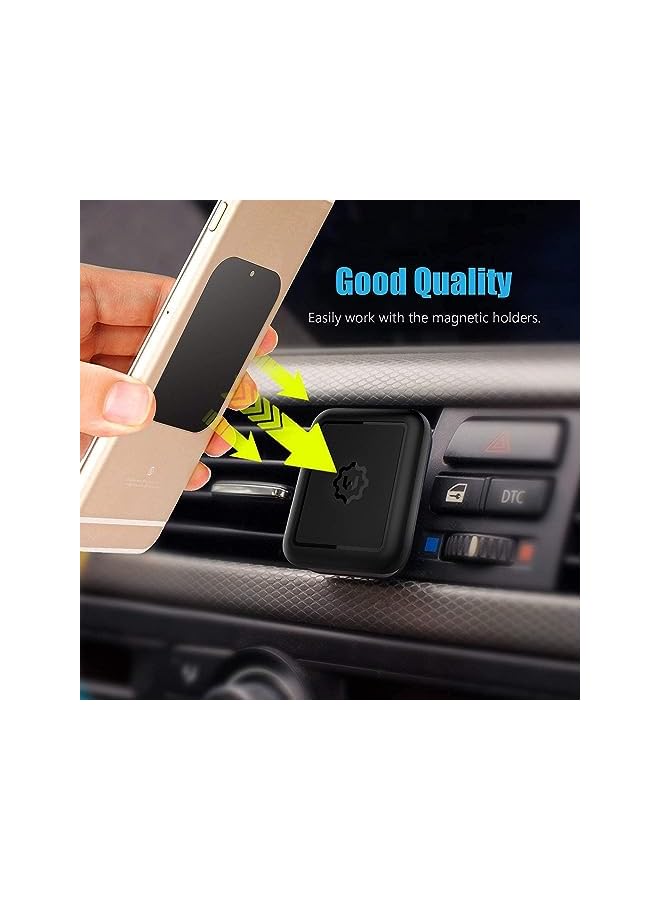 Green Tiger Mount Metal Plate with Adhesive for Magnetic Cradle-Less Mount - X4 Pack 2 Rectangle and 2 Round (Compatible with Magnetic mounts) (Black) - Image 2