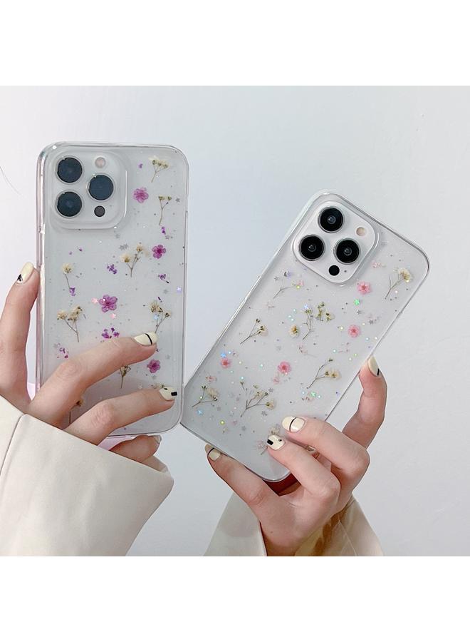 S-TOP Case For iPhone 15 Plus Gypsophila Flowers Pattern TPU Protective Phone Case - Image 4