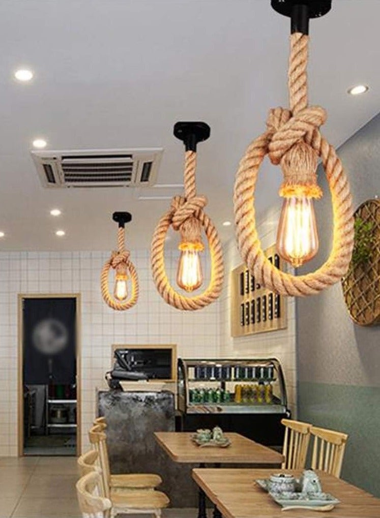 Next Life 3pack Single Head Rope Pendant Light for Bedroom, Restaurant Cafe Decoration 1meter long - Image 1