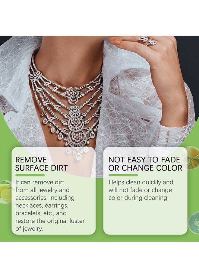 Jakehoe عامل تنظيف المجوهرات 100 مل - محلول تنظيف مجوهرات فضية - منظف مجوهرات عالي الجودة - بخاخ تنظيف المجوهرات لللمعان الفوري - بخاخ تنظيف مجوهرات لامع كالألماس - محلول تنظيف مجوهرات سريع - مع قفاز وفرشاة - Image 2