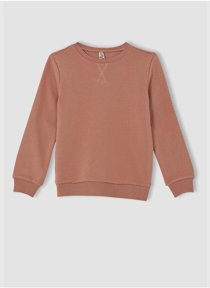 DeFacto Long Sleeve Crew Neck Sweater