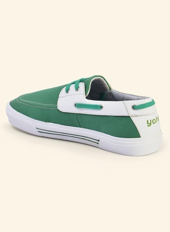 YOHO Men Low Top Canvas Boat Shoes - Image 5
