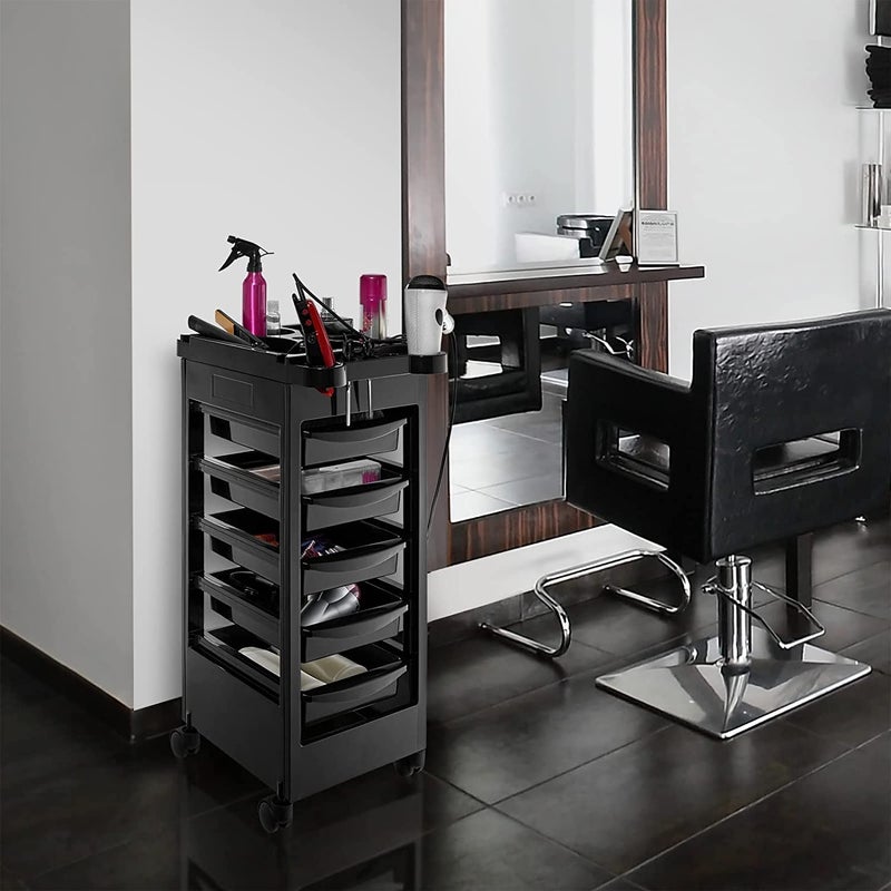 Qtavia lookstar Budget Hair Styling Salon Trolley Cart with Wheels and 5 Drawers Salon Rolling Cart for Extra Hairdresser Storage Tool Free Rolling Salon Cart for Hair Stylist Hairdresser Beauty Tattoo - Image 2