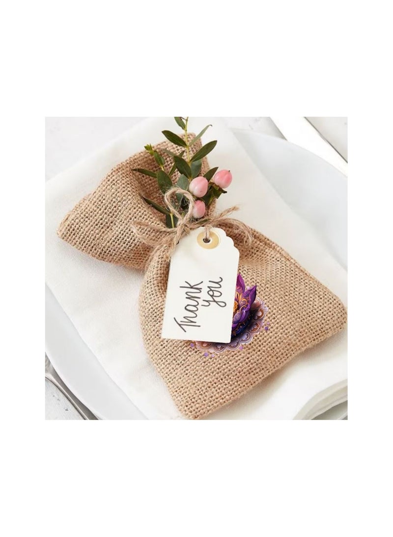 PRINTSHOP4ME Diwali Burlap Gift Bags-Set Of 12 Bags Reusable Gift Bags For Festive&Return Gifts Perfect For Diwali Celebrations Jute Bag For Sweets,Jewelry,Dry Fruits  - Image 5