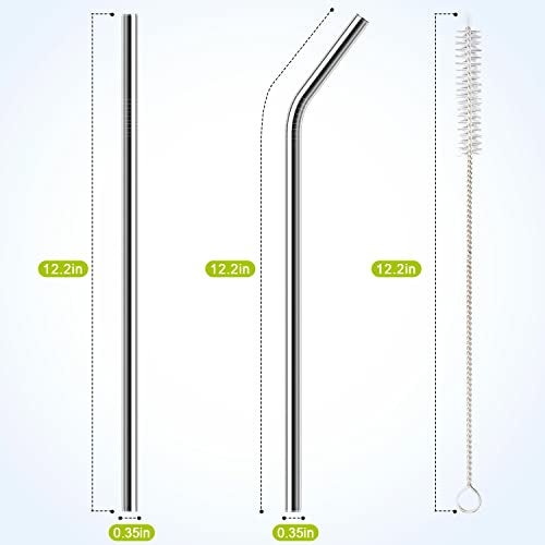 UDOGI 6 Pack Stainless Steel Straw Replacement 40 oz for Stanley Adventure Travel Tumbler, Reusable Straws with Cleaning Brush Compatible with Stanley 40oz Stanley Cup Tumbler - Image 2