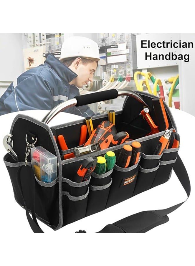 general Heavy-duty tool kit, 16-inch open top, foldable tool organizer with handle, electrician's tool kit, wide-mouth tool organizer and storage - Image 2