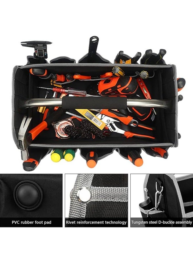 general Heavy-duty tool kit, 16-inch open top, foldable tool organizer with handle, electrician's tool kit, wide-mouth tool organizer and storage - Image 3