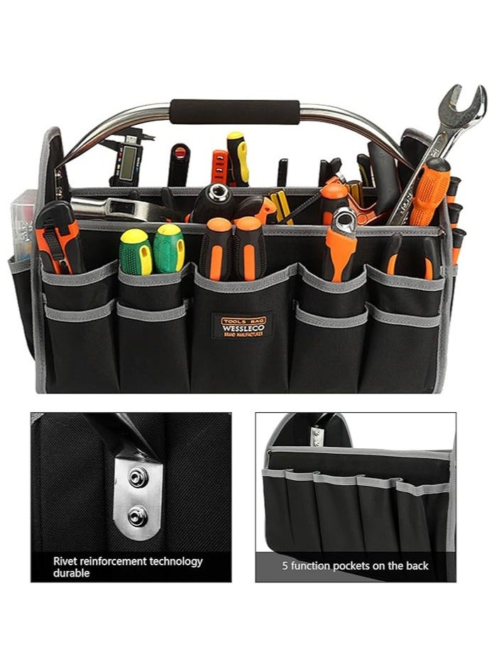 general Heavy-duty tool kit, 16-inch open top, foldable tool organizer with handle, electrician's tool kit, wide-mouth tool organizer and storage - Image 4