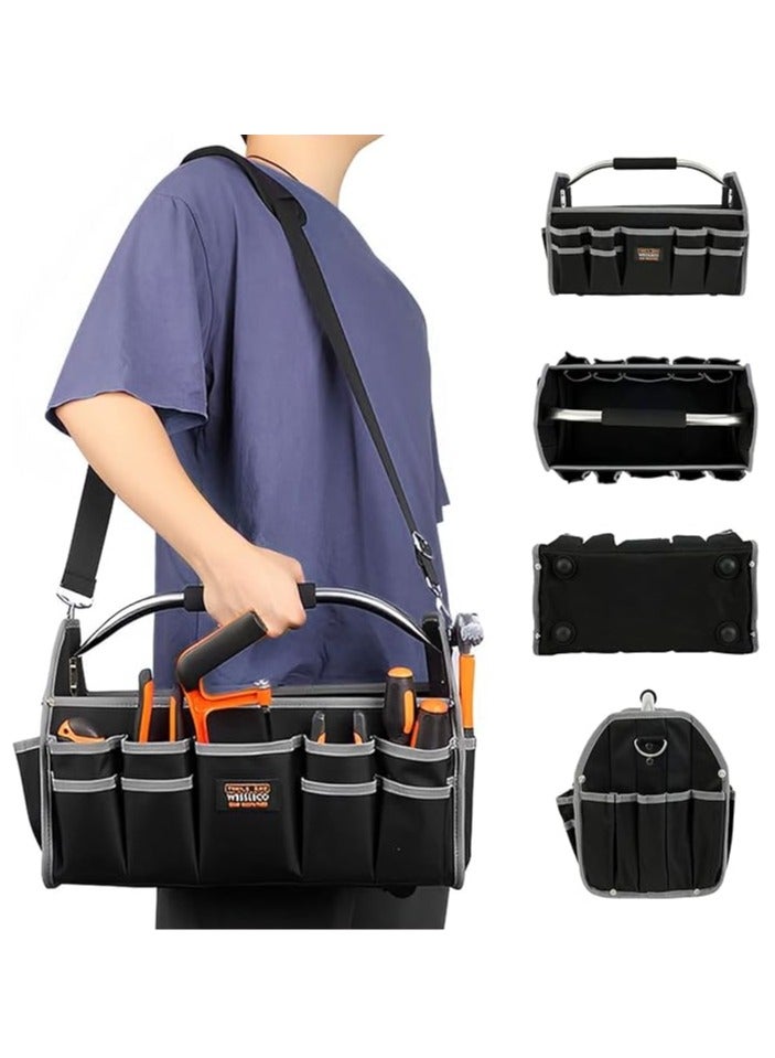 general Heavy-duty tool kit, 16-inch open top, foldable tool organizer with handle, electrician's tool kit, wide-mouth tool organizer and storage - Image 5