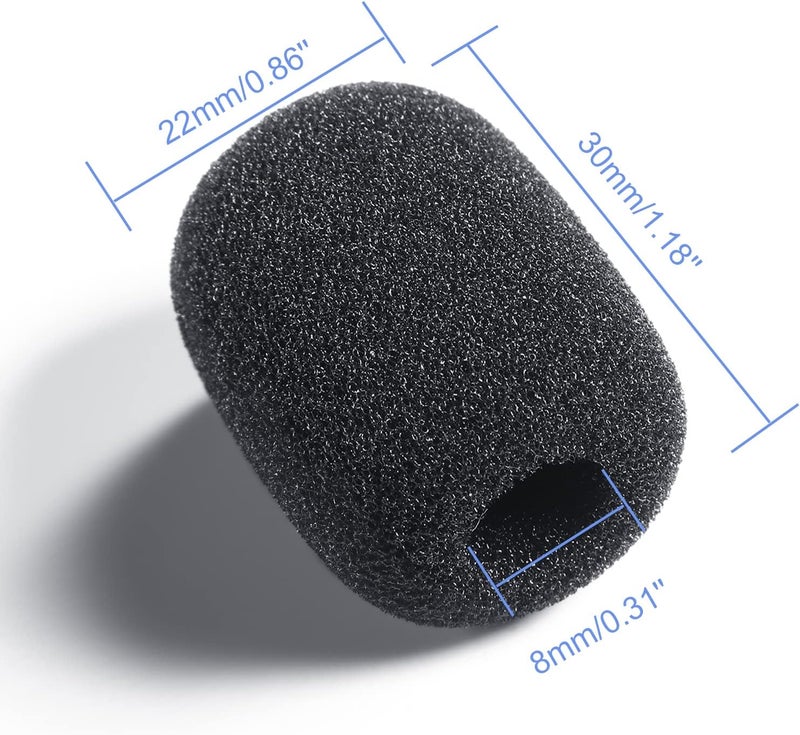 Weewooday 50 Pieces Mini Foam Microphone Windscreen Headset Mic Covers Foam Protection for Small Lapel and Lavalier Microphones(Black) - Image 2