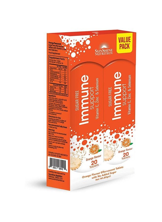 SUNSHINE NUTRITION - N Immune Support Orange EFFERV 20 Tabs 2 Valuepack - Image 1