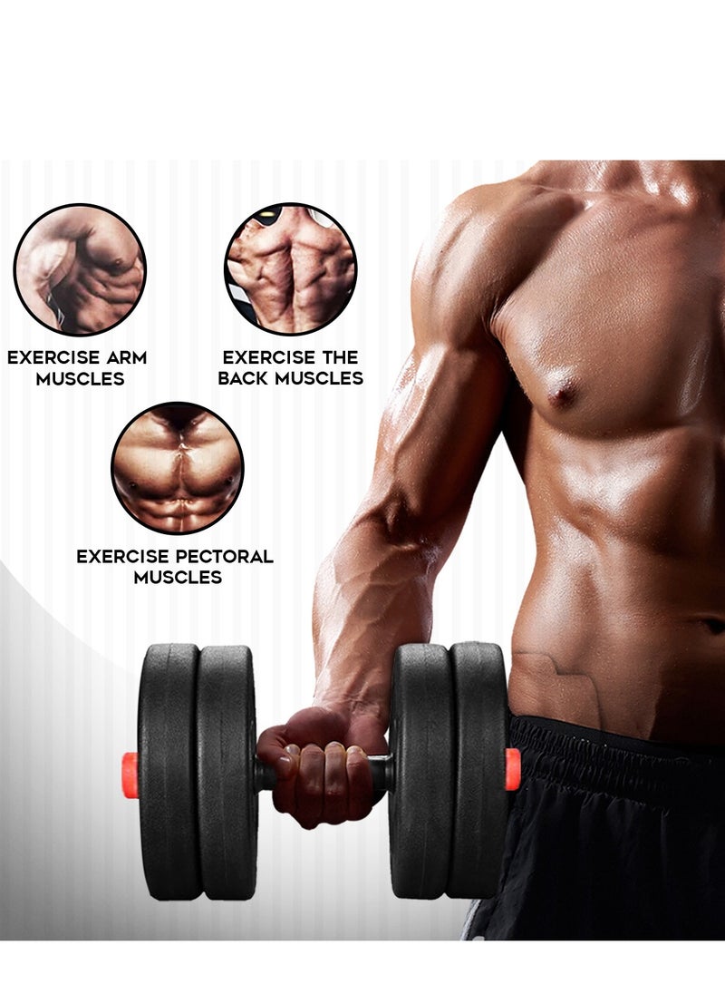 PowerMax Fitness Fitness Pds-20P Adjustable Pvc Cement Dumbbells With Non-Slip Handle And Adjustable Weight Plates Set - Black  - Image 5