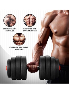 PowerMax Fitness Fitness Pds-20P Adjustable Pvc Cement Dumbbells With Non-Slip Handle And Adjustable Weight Plates Set - Black  - Image 5