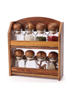 BILLI 8-Piece Spice Bottles With Wooden Rack  - Image 1