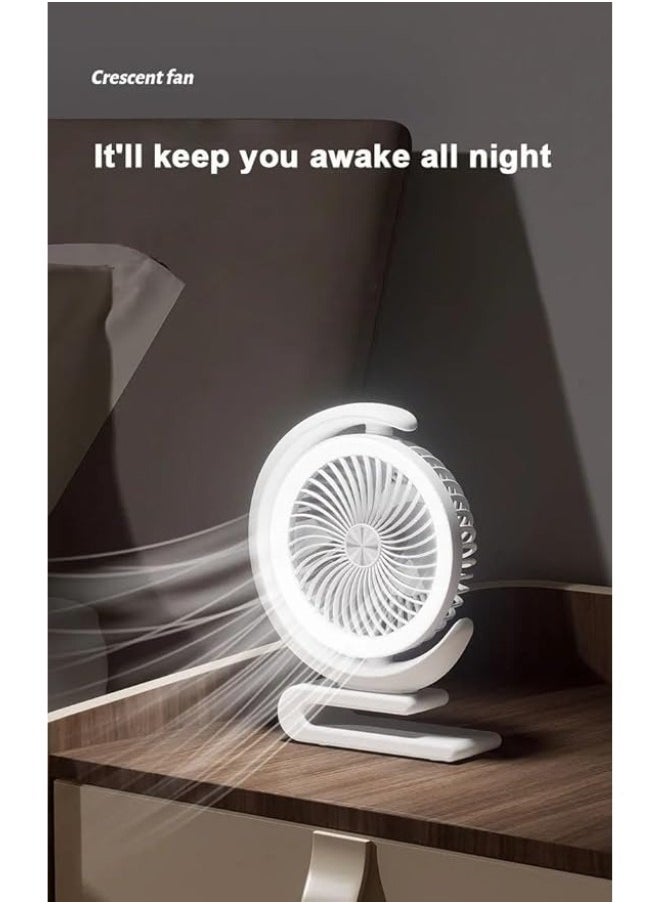 Generic - Powerful Cooling Fan Modern Design Rechargeable 3 speed Adjustable Fan With Light - Image 1