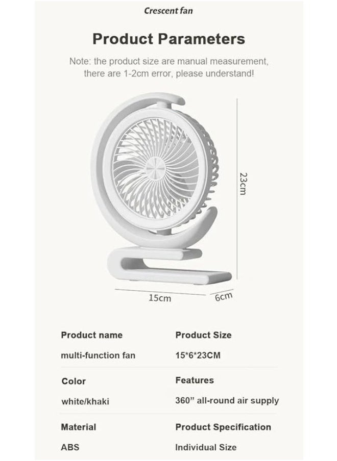 Generic - Powerful Cooling Fan Modern Design Rechargeable 3 speed Adjustable Fan With Light - Image 1