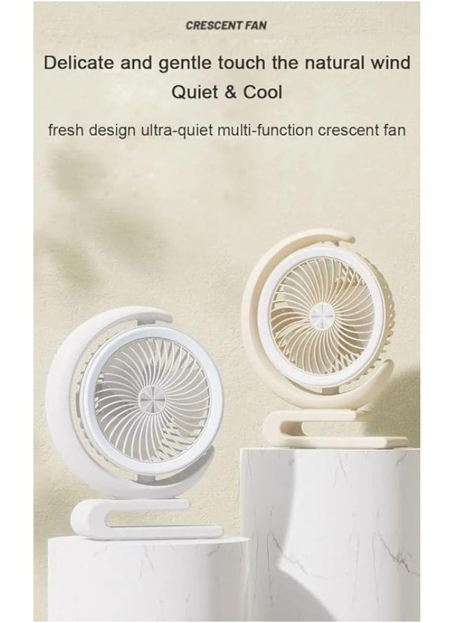 Generic - Powerful Cooling Fan Modern Design Rechargeable 3 speed Adjustable Fan With Light - Image 1