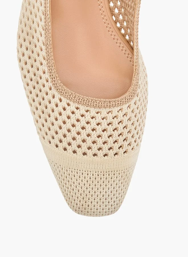 سيليست Women's Textured Slingback Shoes with Block Heels