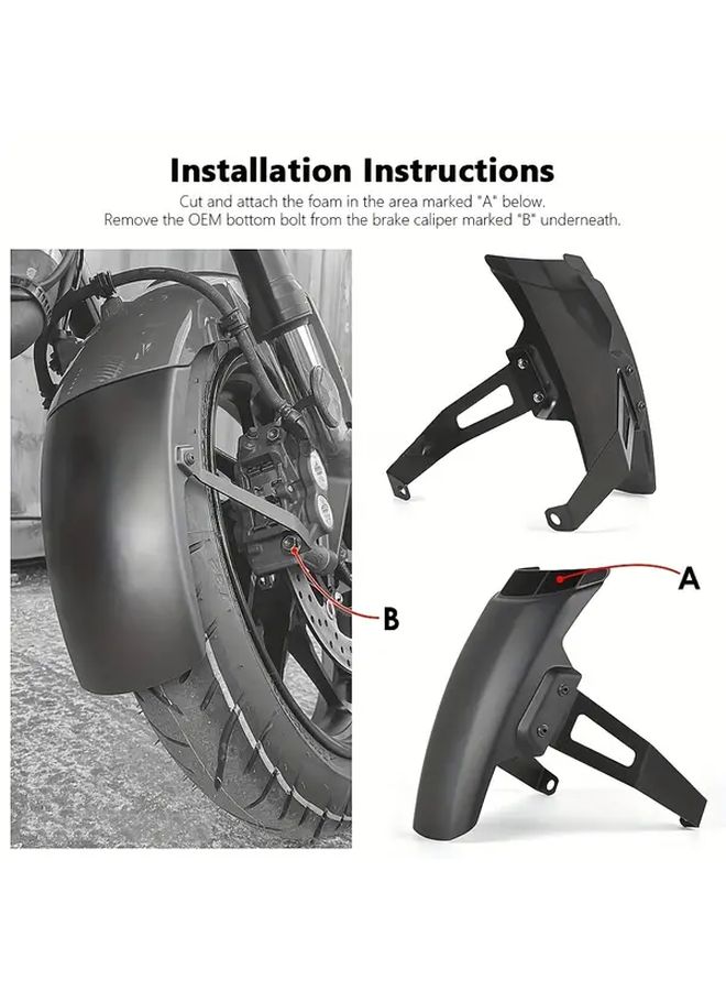 Motorcycle Front Wheel Mudguard Fender Extension Cover Black For Honda Africa Twin Adventure Sports 1000L 1100L - Image 5