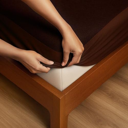 SITTELLA®78 x 36 Inches (6.5 × 3 feet|) 100% Waterproof Premium Cotton Mattress Protector | Hypoallergenic, Breathable & Ultra-Soft Fitted Bed Protector Single Size- Brown - Image 1