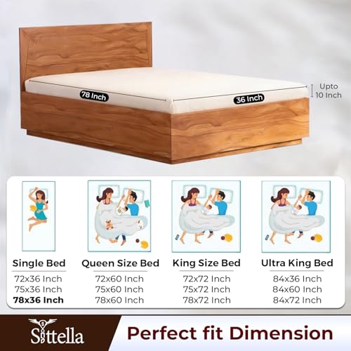 SITTELLA®78 x 36 Inches (6.5 × 3 feet|) 100% Waterproof Premium Cotton Mattress Protector | Hypoallergenic, Breathable & Ultra-Soft Fitted Bed Protector Single Size- Brown - Image 2