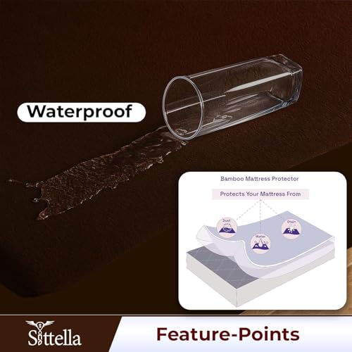 SITTELLA®78 x 36 Inches (6.5 × 3 feet|) 100% Waterproof Premium Cotton Mattress Protector | Hypoallergenic, Breathable & Ultra-Soft Fitted Bed Protector Single Size- Brown - Image 4
