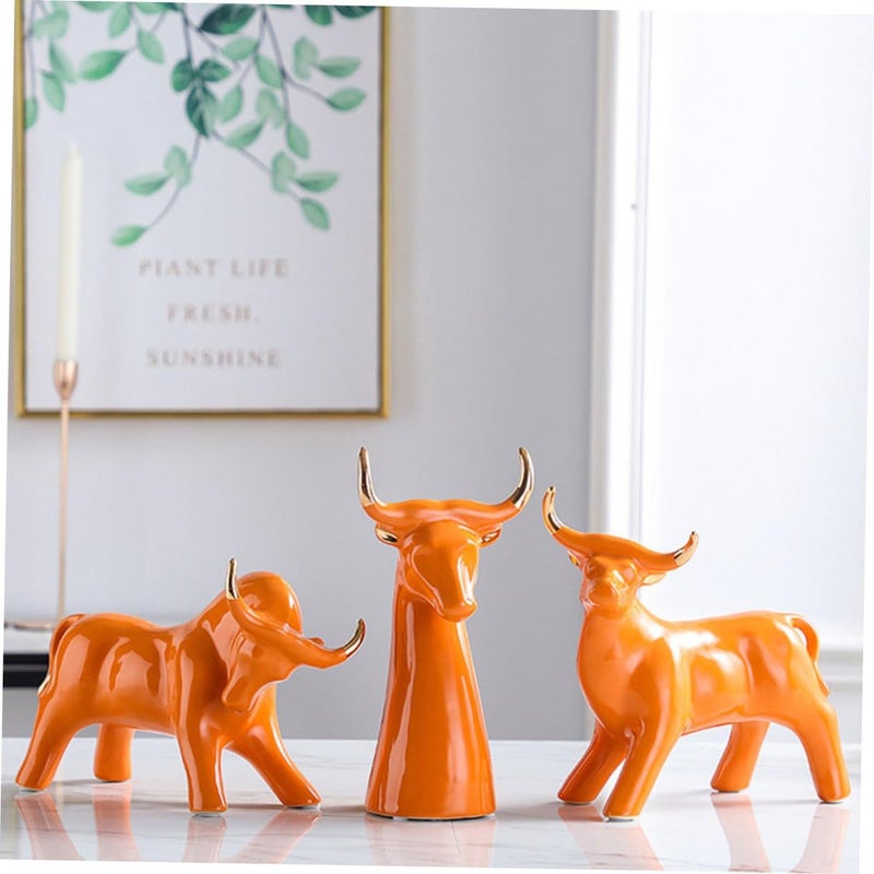 Creative Tabletop Cattle Sculpture Bronze Home Decor For Living Room Office Bedroom Photography Prop - Image 5