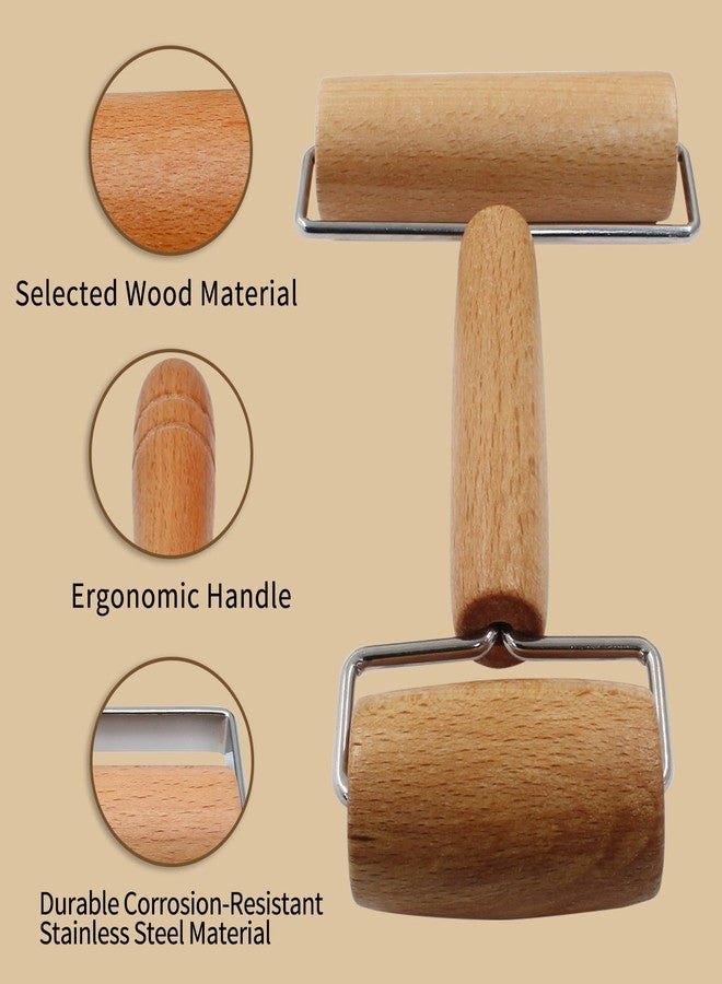 PHITUODA Wooden Rolling Pin, Ergonomic Non-Stick Pizza Baker Dough Pastry Roller for Kitchen Home Cooking Baking (H Square Type) - Image 4