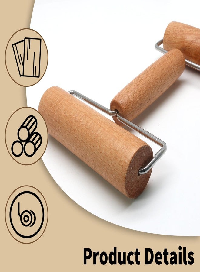 PHITUODA Wooden Rolling Pin, Ergonomic Non-Stick Pizza Baker Dough Pastry Roller for Kitchen Home Cooking Baking (H Square Type) - Image 3