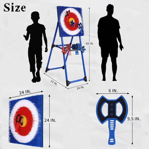 Stiatu Axe Throwing Bristle Target with 8 Throwing Axes Set,Axe Throwing Game for Backyard, Indoor &Outdoor,Yard Games,Carnival Games - Image 2