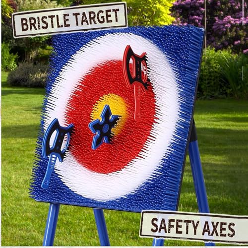 Stiatu Axe Throwing Bristle Target with 8 Throwing Axes Set,Axe Throwing Game for Backyard, Indoor &Outdoor,Yard Games,Carnival Games - Image 3