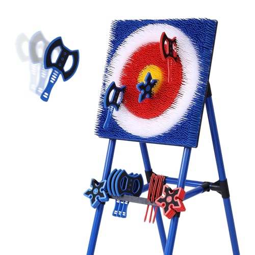Stiatu Axe Throwing Bristle Target with 8 Throwing Axes Set,Axe Throwing Game for Backyard, Indoor &Outdoor,Yard Games,Carnival Games - Image 1