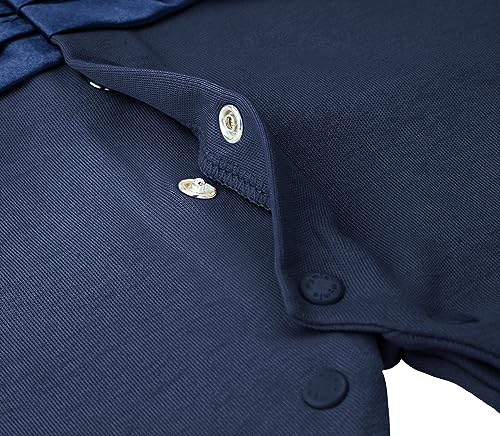 Lilax Baby Boy Gentleman Tuxedo Footie Christmas Holiday Outfit with Bow Tie 9M Navy - Image 5