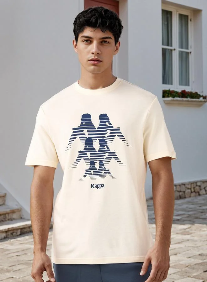 كابا Kappa Logo Print Crew Neck T-shirt