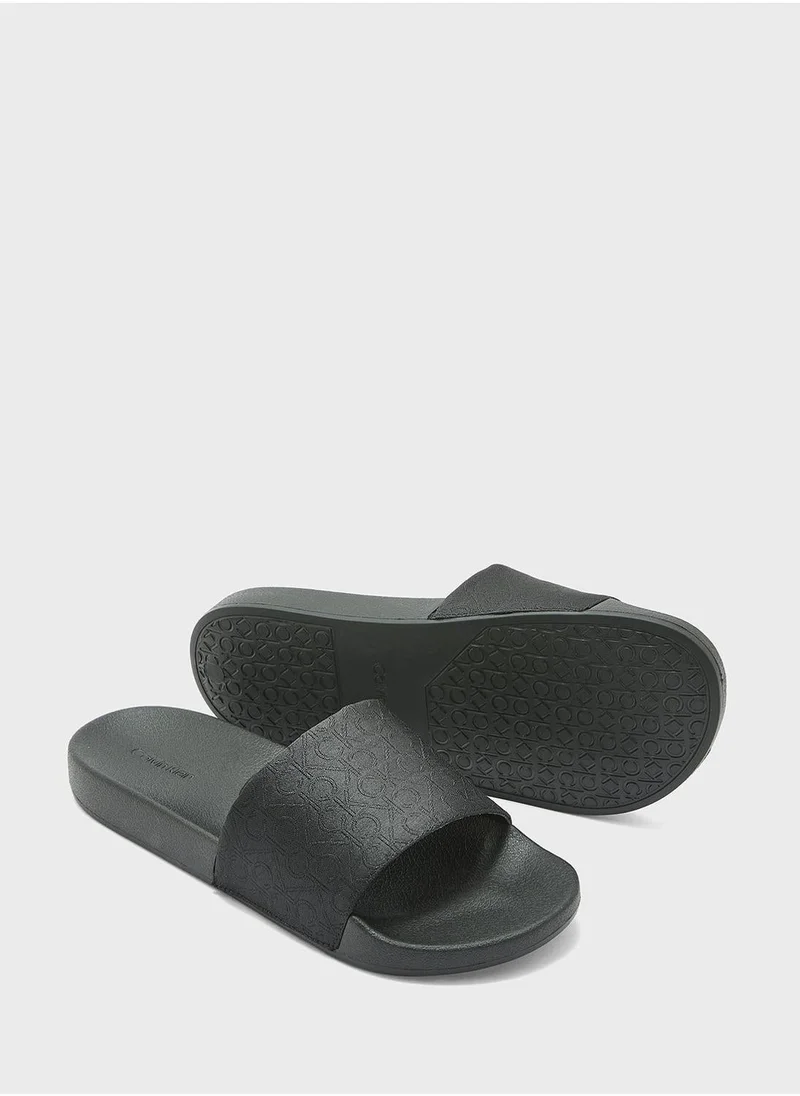 CALVIN KLEIN Logo Jacquard Slides