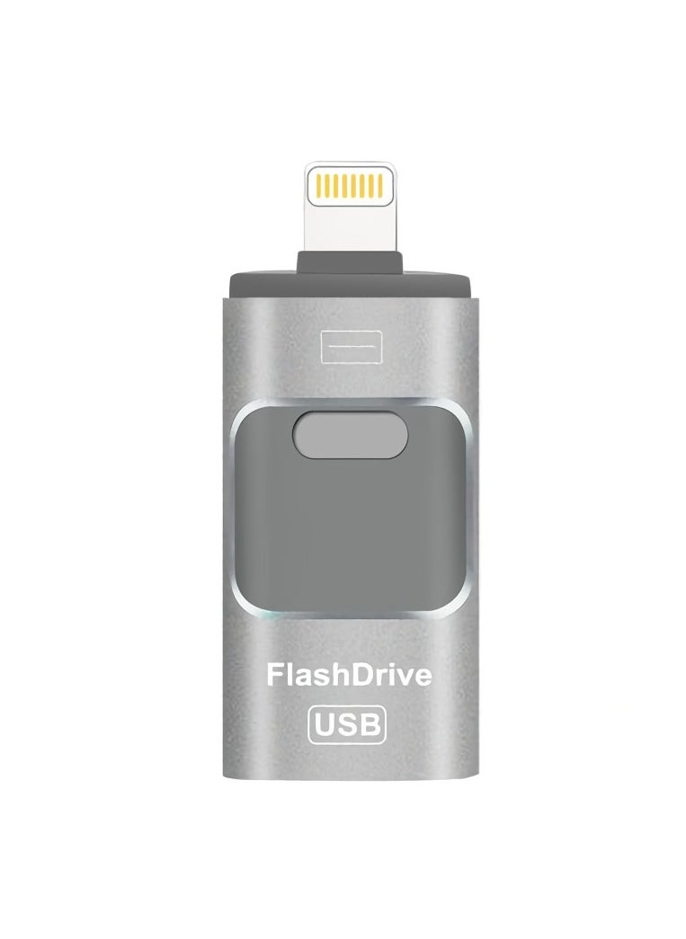 AROAQ - 64GB USB Flash Drive, Shock Proof Durable External USB Flash Drive, Safe And Stable USB Memory Stick, Convenient And Fast I-flash Drive for iphone, (64GB Silver Gray) - Image 1