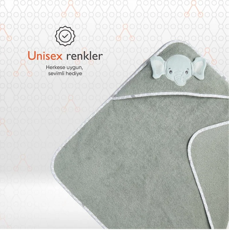 Gezenbebe Hero Hero Head Baby & Kids Drying Towel Elephant