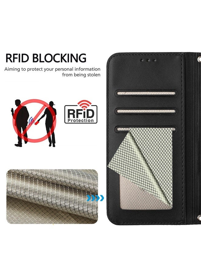 HuHa Case Cover For ZTE nubia RedMagic 10 Pro / 10 Pro+ Litter Panda Embossing RFID Leather Phone Case with Lanyard(Black) - Image 5