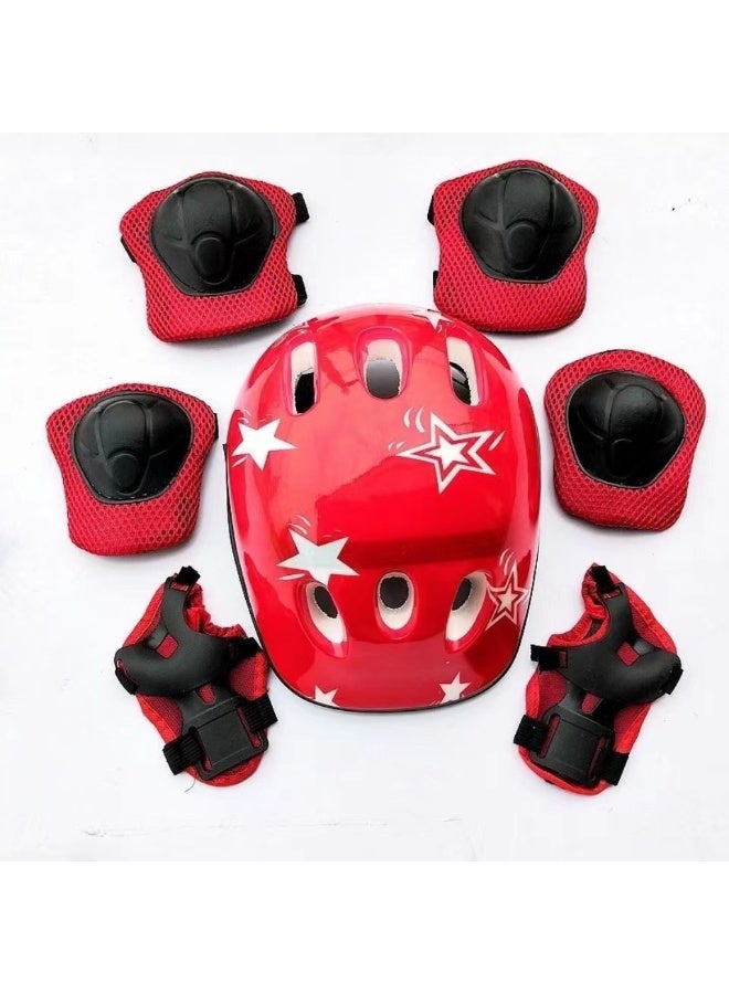 7-Piece Kids' Helmet and Protective Gear Set for Roller Skating and Inline Skating 