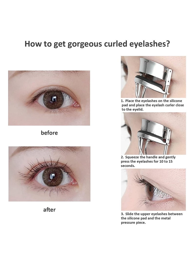 ORiTi أداة تجعيد الرموش الصغيرة المحمولة، أداة مكياج للمبتدئين، تستخدم وسادات الضغط السيليكونية المتقدمة لإنشاء تجعيد مثالي - Image 4