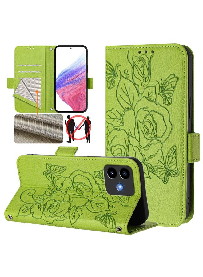 Zaboon Case For Cubot Note 40 Embossed Rose RFID Anti-theft Leather Phone Case - Image 1