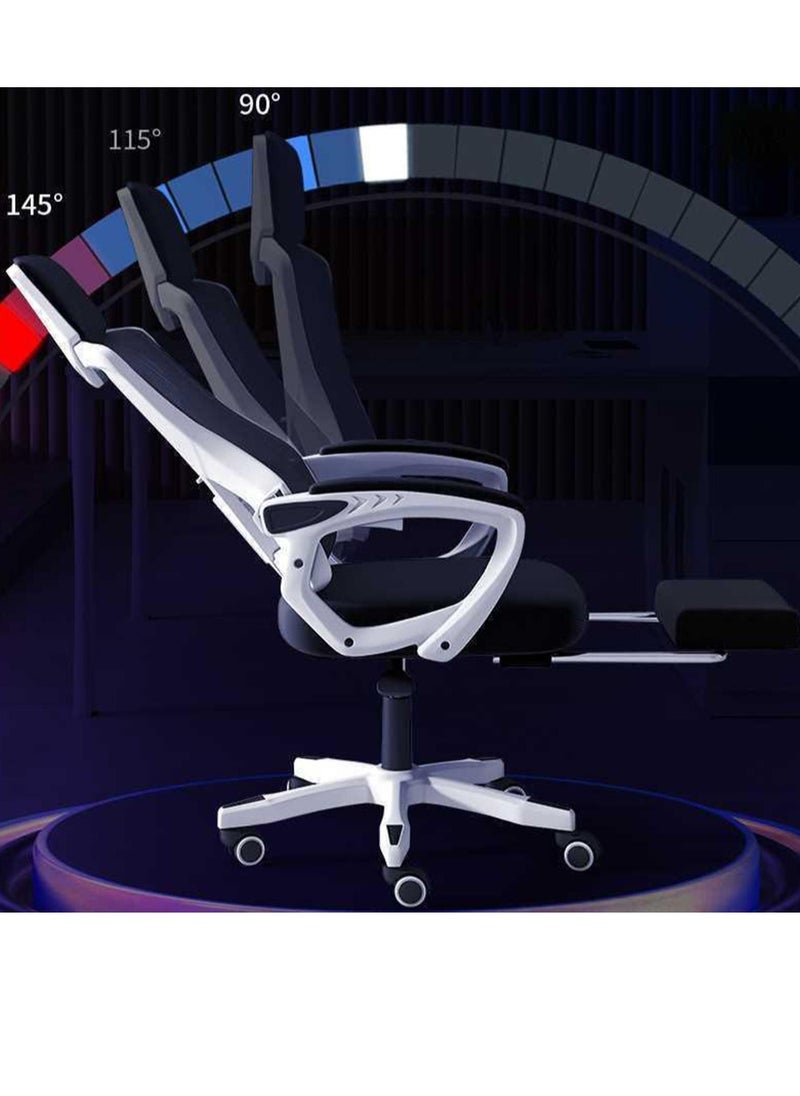 CityRiya-Long - Office Chair Computer Desk Chair Ergonomic Executive Mesh Office Chair Height-Adjustable Desk Chair Gaming Chair with Lumbar Support Backrest in Sleek （z1-White） - Image 1