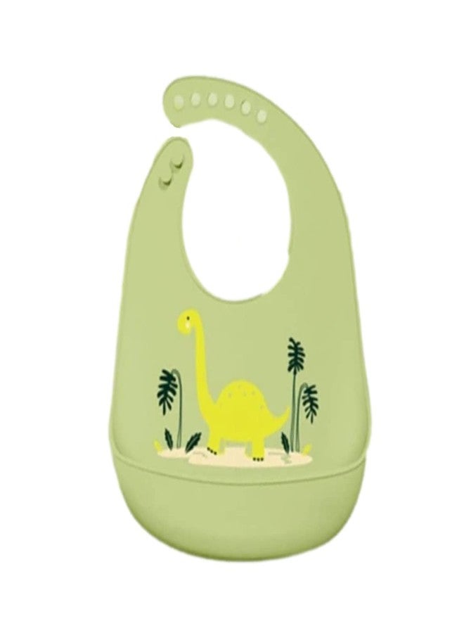 GUCHIGU Waterproof Silicone Baby Bib for Feeding Babies and Toddlers, Unisex Silicon Baby Feeding Bibs for Infants and Toddlers 4M to 4Yr Cute Printing with Rice Pocket (BB2027R, 1Pc) - Image 1
