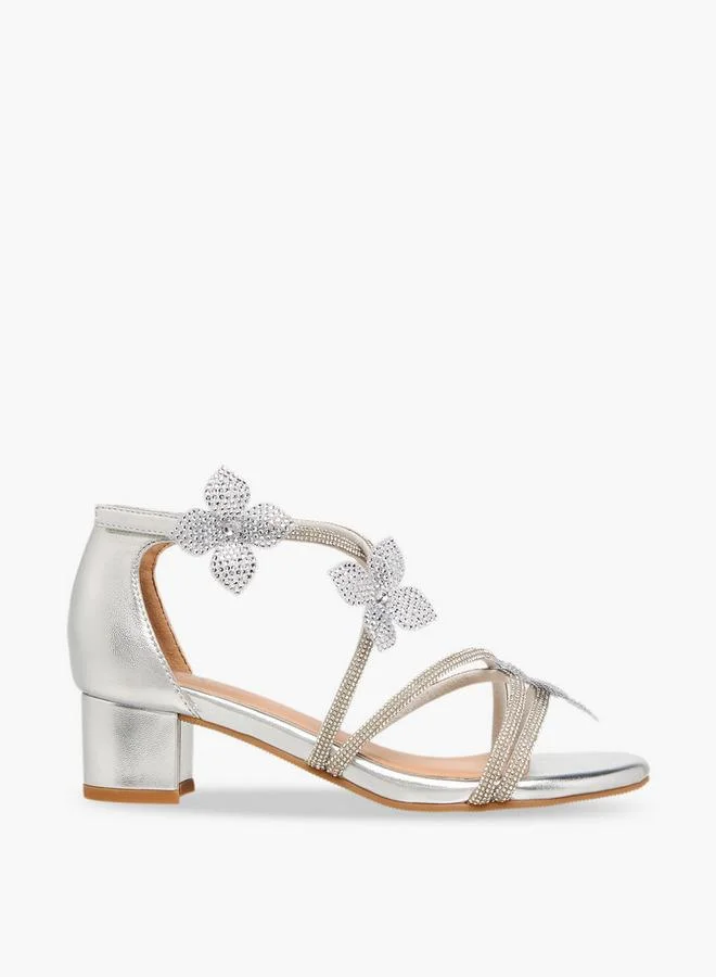 Celeste SILVER Girls Block Heel Strap Sandals for Women | Best Price UAE