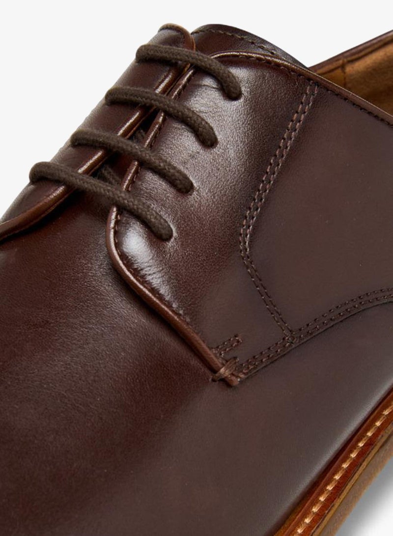 DUCHINI Men's Solid Lace-Up Derby Shoes - Image 4
