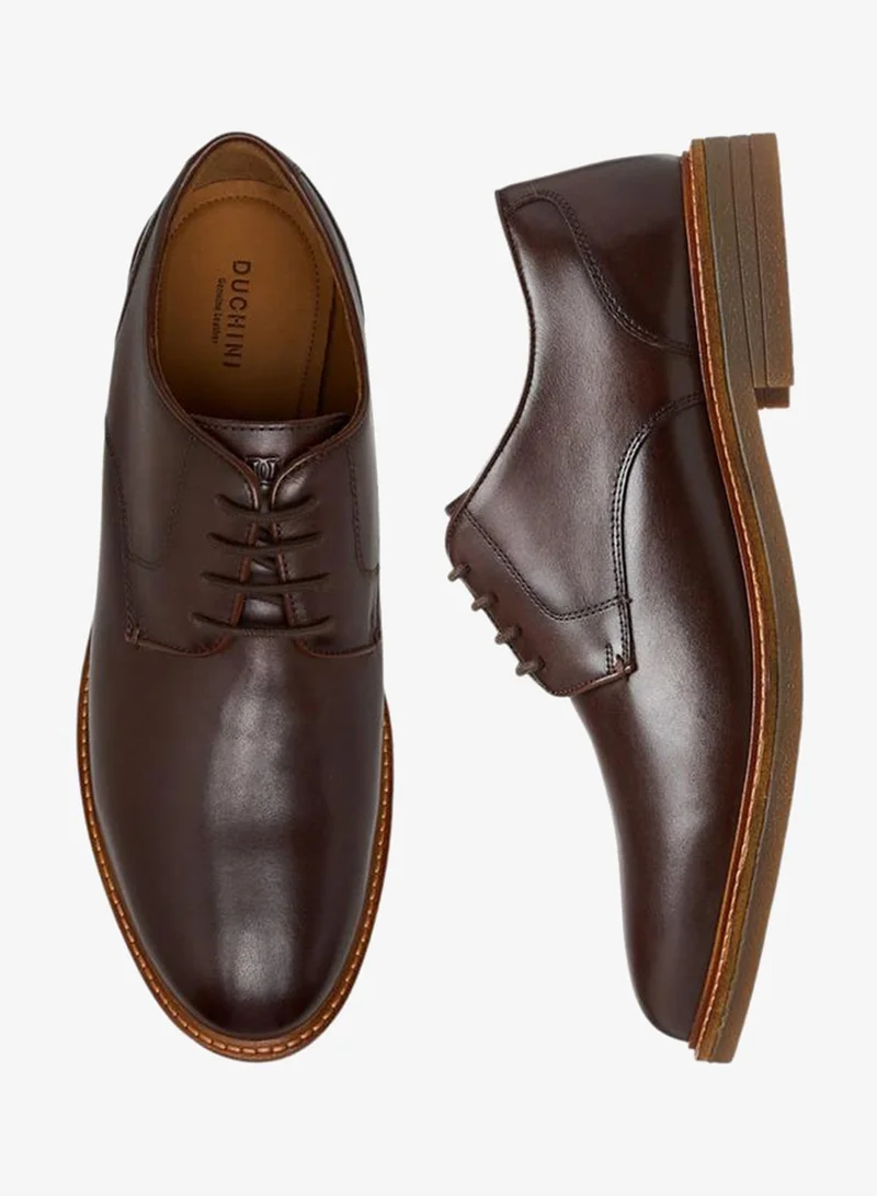 DUCHINI Men's Solid Lace-Up Derby Shoes