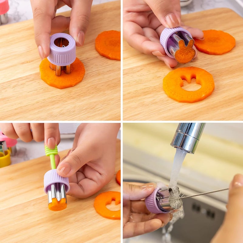 Nifogo Fruit Cutters Shapes for Kids 22 Pcs, Mini Cookie Cutters Set, Vegetable Cutter with Food Picks - Image 3