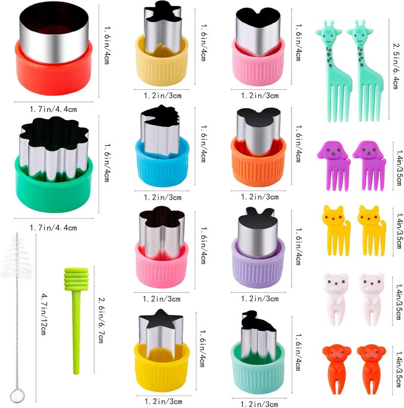 Nifogo Fruit Cutters Shapes for Kids 22 Pcs, Mini Cookie Cutters Set, Vegetable Cutter with Food Picks - Image 5