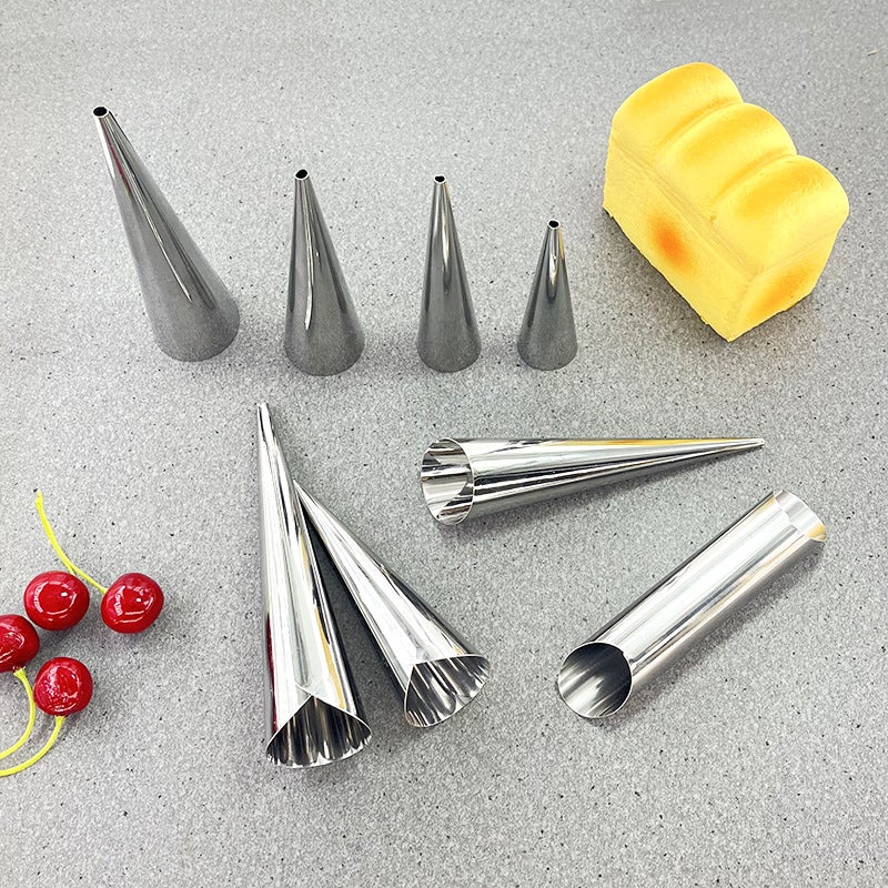 Stainless Steel Hollow Croissant Mould Danish Large Spiral Tube Croissant Crisp Spiral Conical Tube Baking Bread Round Tube - Image 2